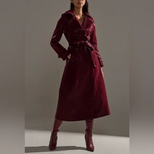 Women's Burgundy Trench Coat